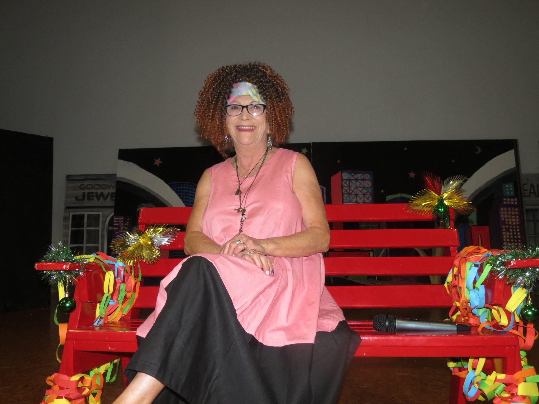 Retiring teacher Sally Lloyd receives a rousing farewell at a special assembly yesterday to mark...