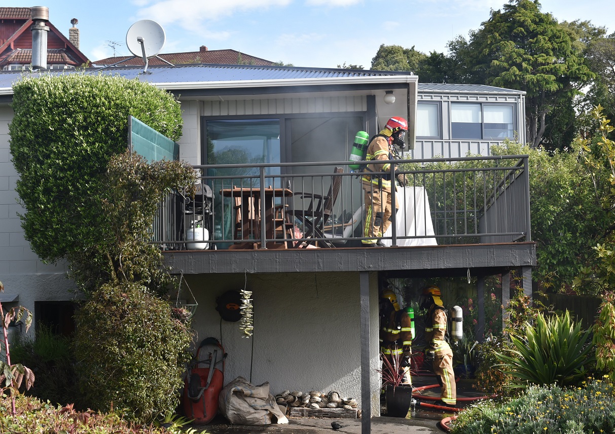 Fire and Emergency and Police attend the scene of a "well involved" house fire in Vauxhall. Photo...