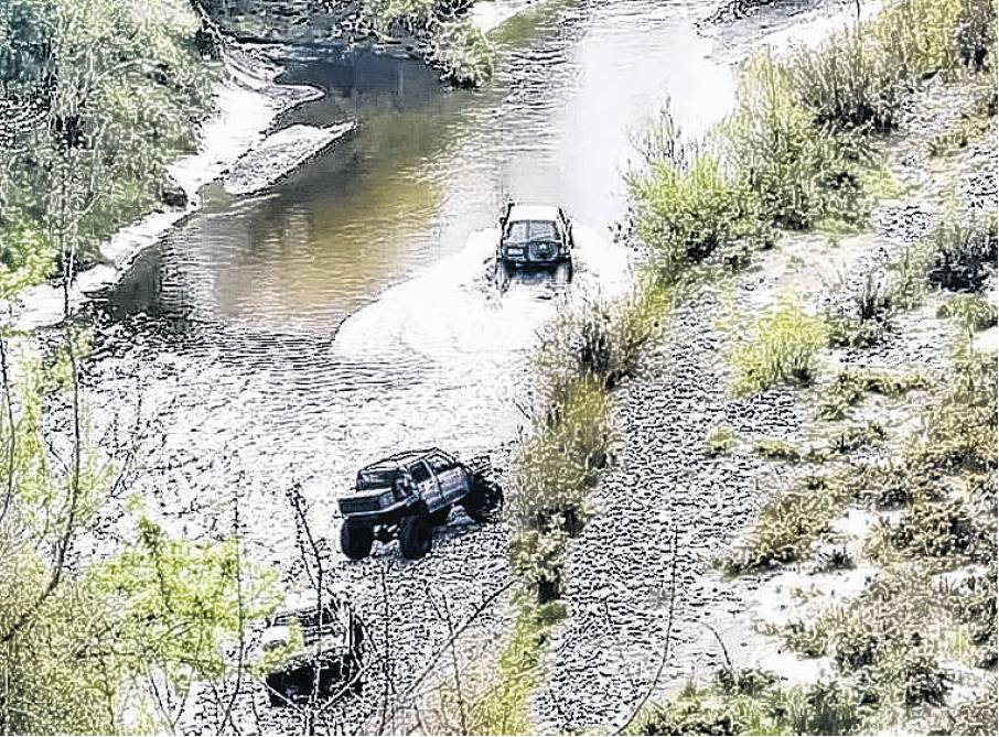 4WD vehicles head up the Waipara River. PHOTO: SUPPLIED