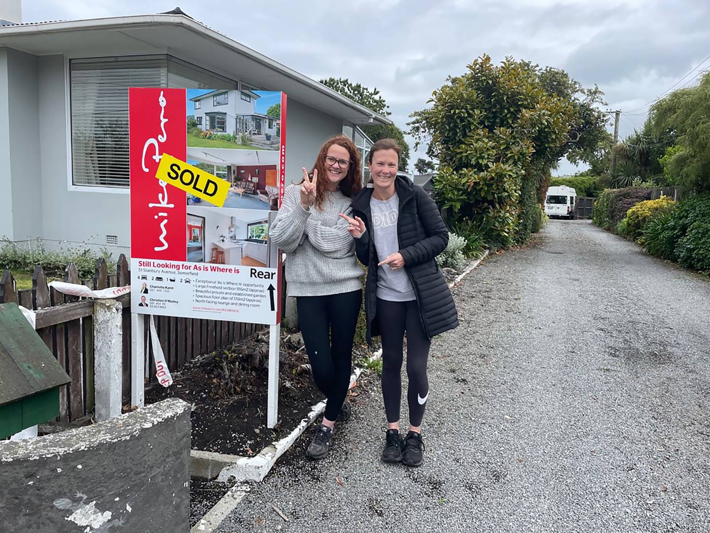 Ami Muir (left) and Kimberley Cooper of Christchurch with their first property investment sale on...