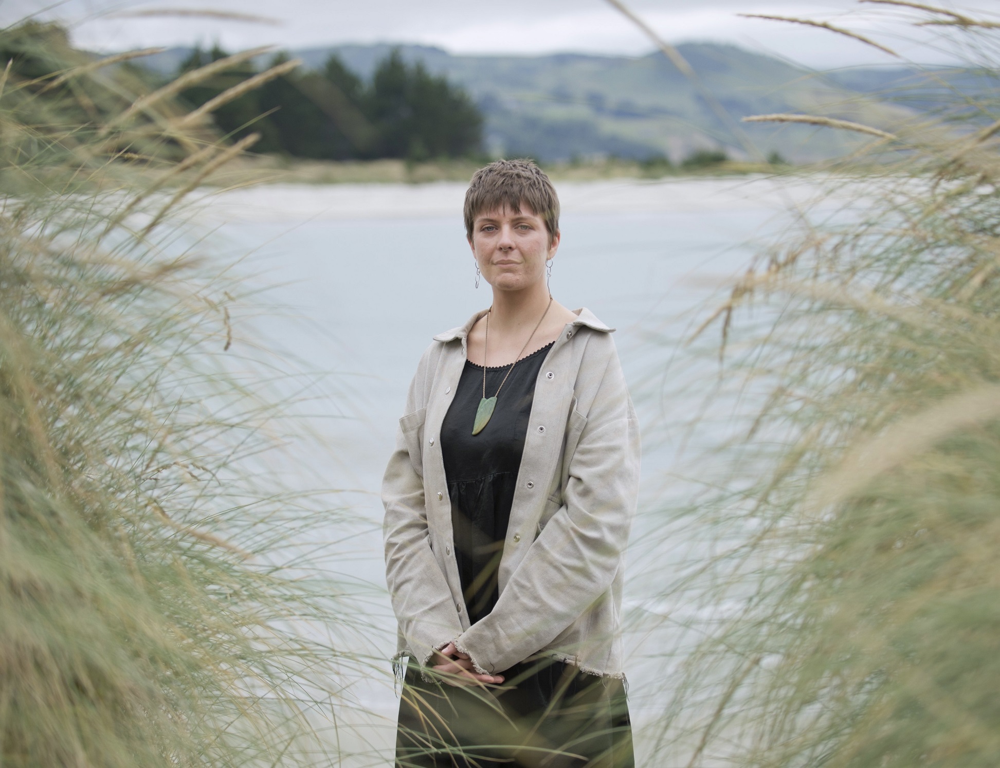 Dunedin artist Madison Kelly at Doctors Point. Photo: Gerard O'Brien