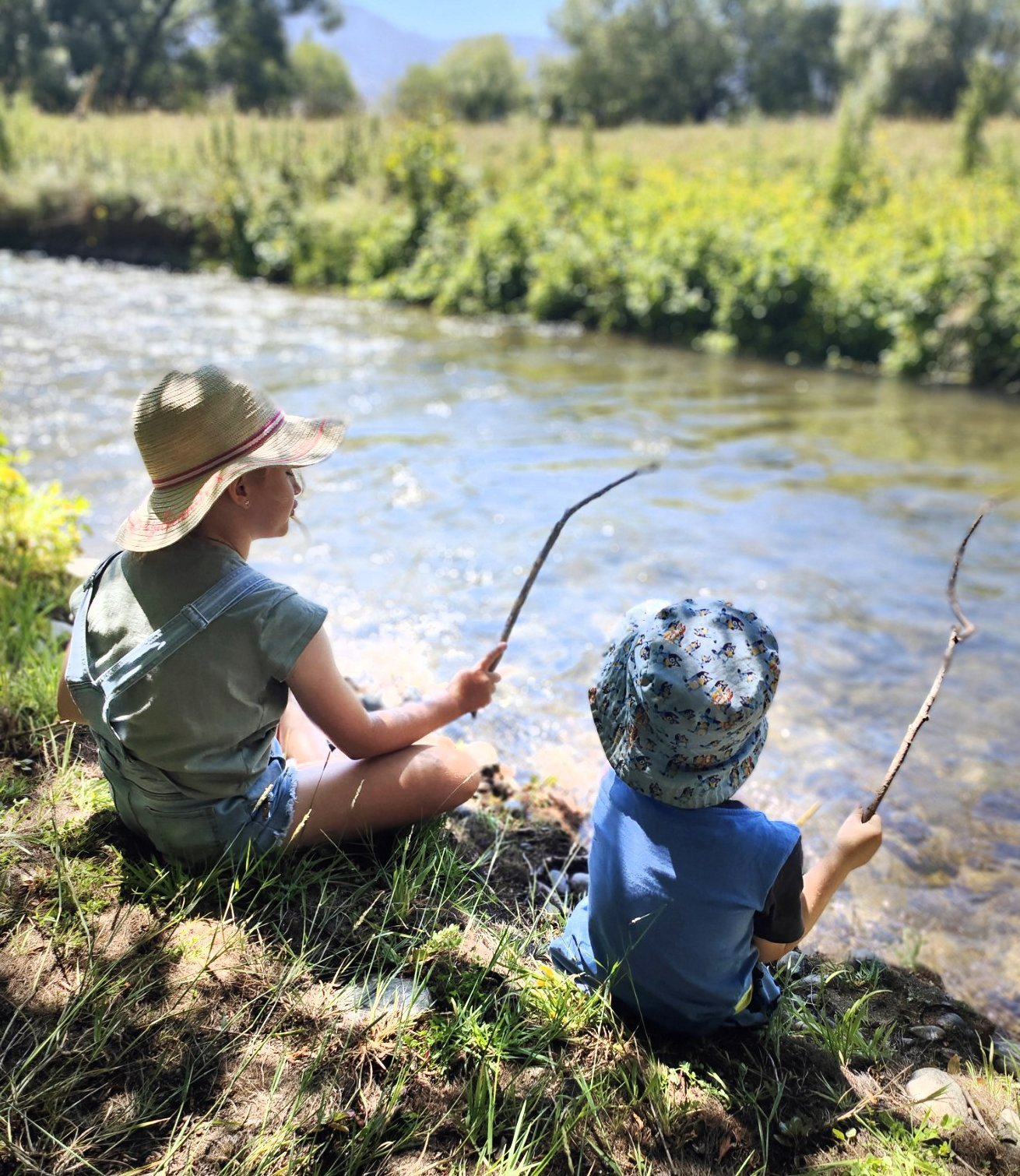 Sophie and her brother, Thomas, fishing at Omarama on January 8. PHOTO:
GAYE ENGLISH