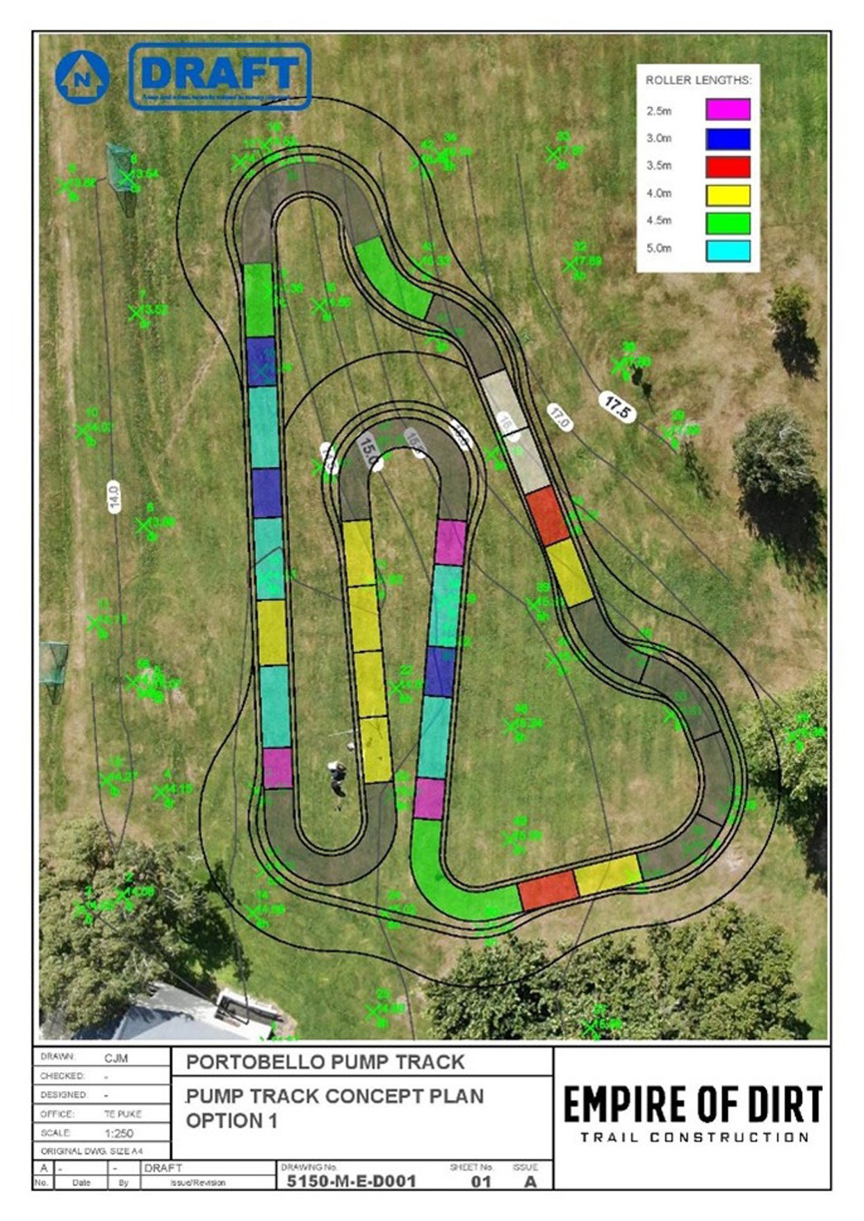 One of three design options for a pump track at Portobello Domain. PHOTO: SUPPLIED