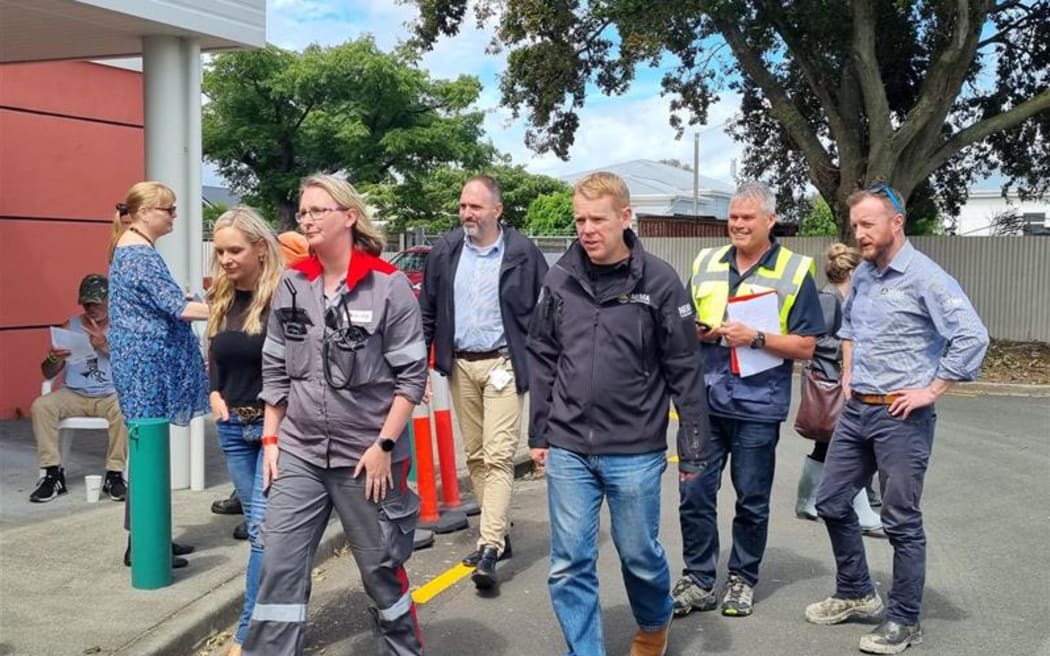 Prime Minister Chris Hipkins visited the Hawke's Bay region on Friday. Photo: RNZ/Tess Brunton