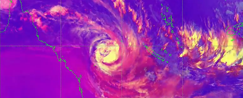 Cyclone Gabrielle was heading towards Norfolk Island on Friday.  Image: NZ Herald 