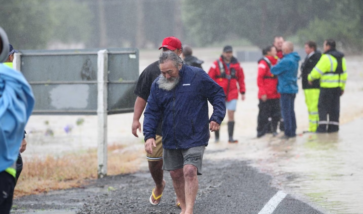 Rescues under way at Links Rd, between Napier and Hastings in Hawke's Bay, where a torrent of...