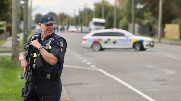 Police respond to an incident on Gilberthorpes Rd in Christchurch. Photo: NZ Herald