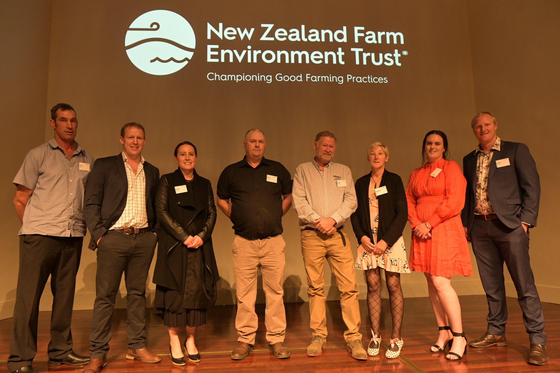 Attending the Otago Ballance Farm Environment Awards are finalists (from left) Grant Bezett,...