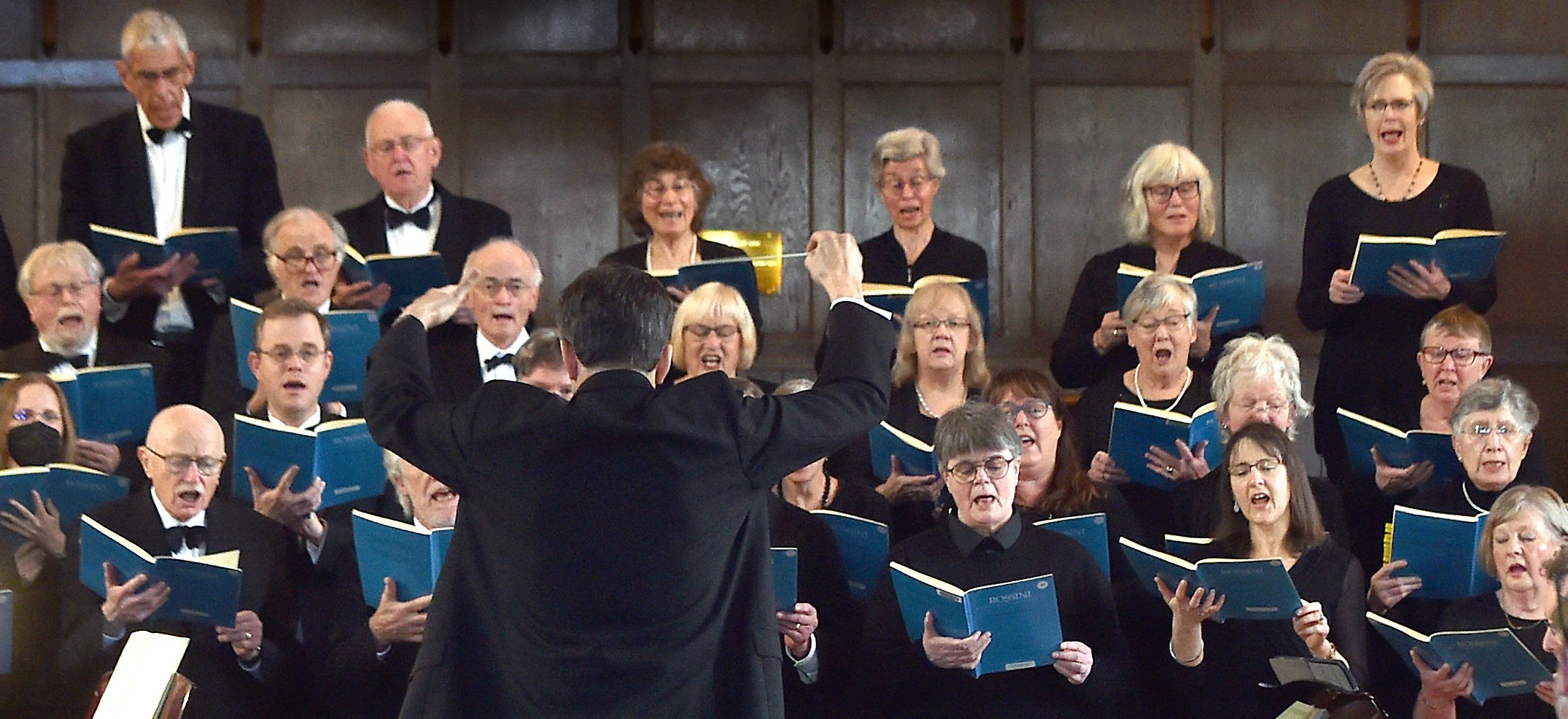 David Burchell conducts City Choir Dunedin at Knox Church last year. Photo: Peter McIntosh

