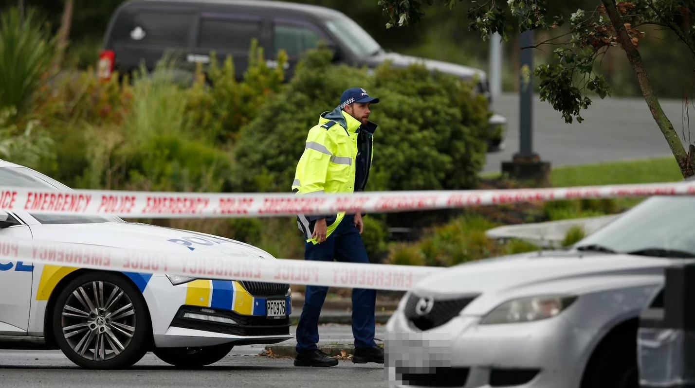 A police cordon has sealed off entry to the Gull service station in Raumanga. Photo: Michael...