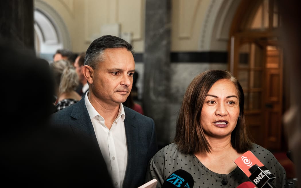 Green Party co-leaders James Shaw and Marama Davidson. Photo: RNZ