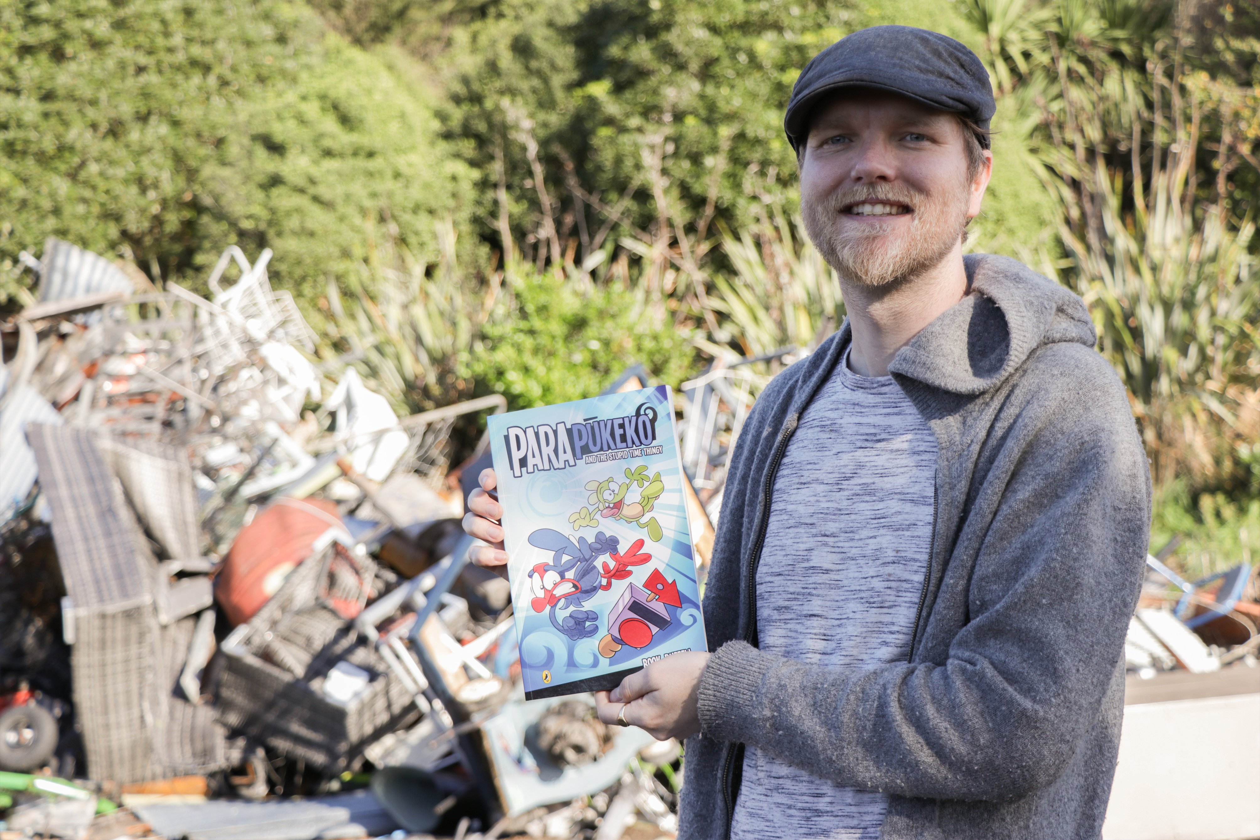 ormer Alexandra man Book (Sam) Ruffell with his graphic novel, which is being released next week....