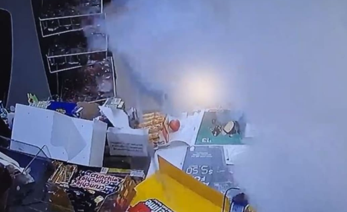 A fog cannon is activated in a dairy. Photo: Supplied