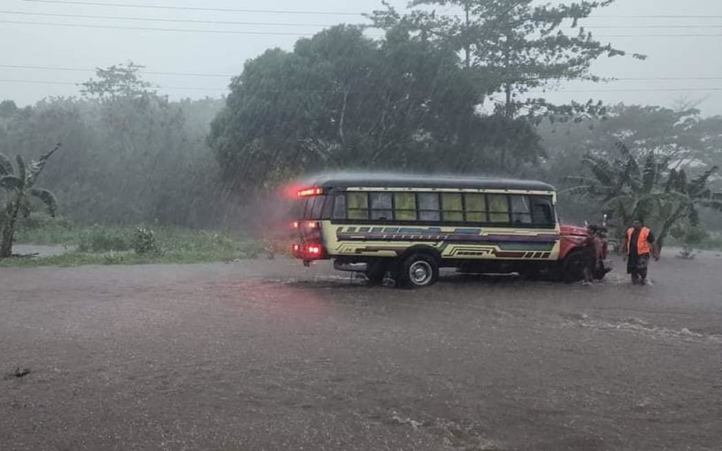 Heavy rain has hit Samoa, causing flooding in some areas. Photo: Land Transport Authority - Samoa