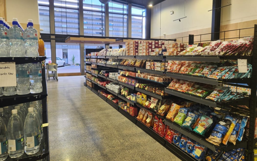 The Christchurch City Mission's new supermarket style self-serve foodbank. Photo: RNZ
