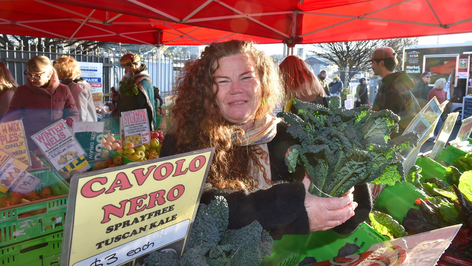 Amy Melchior enjoys a look around the Otago Farmers Market on Saturday. Photo: Gregor Richardson