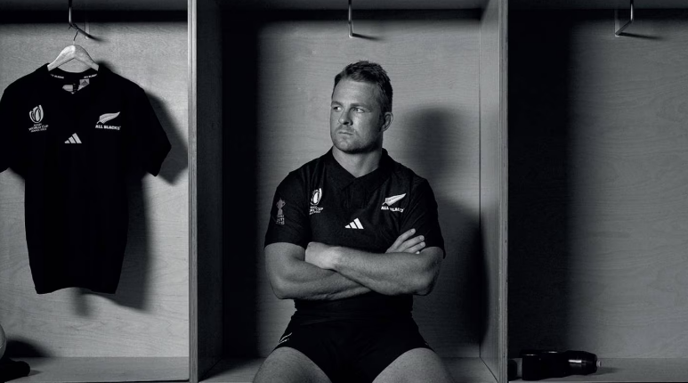 Sam Cane with the All Blacks 2023 Rugby World Cup strip. Image: supplied