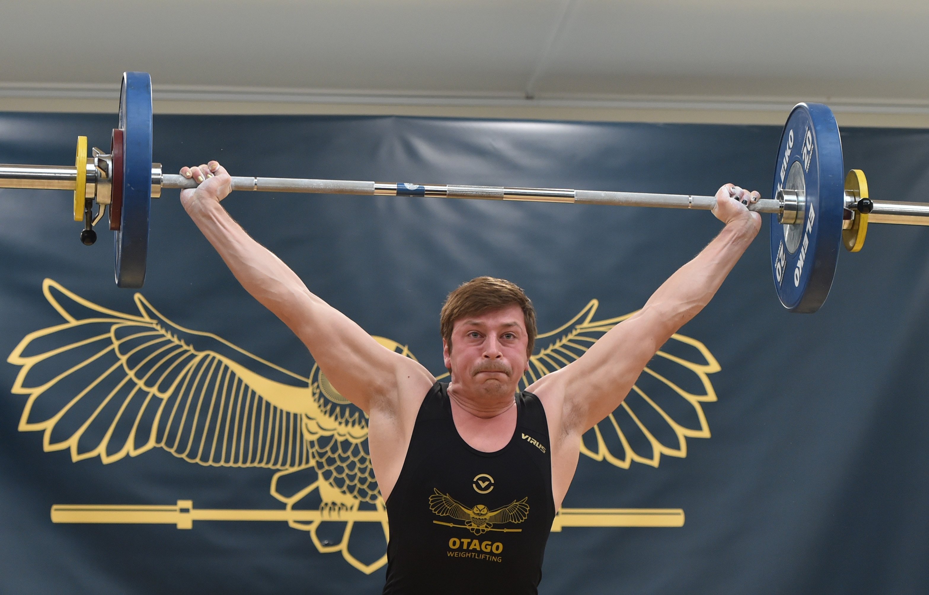 Otago weightlifter Ian Dixon-Anderson in action on Sunday. PHOTO: GREGOR RICHARDSON