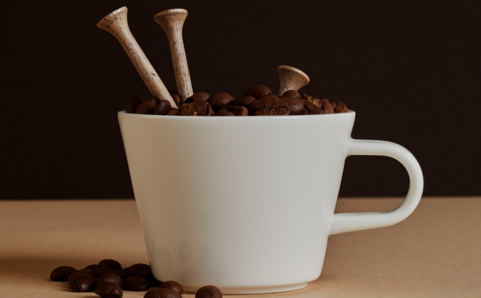 Volle Golf have created a tee made from recycled coffee grounds. Photo: Supplied