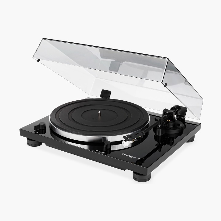 Thorens TD201 turntable, in white or black gloss finish. Available from Relics HiFi in Dunedin...