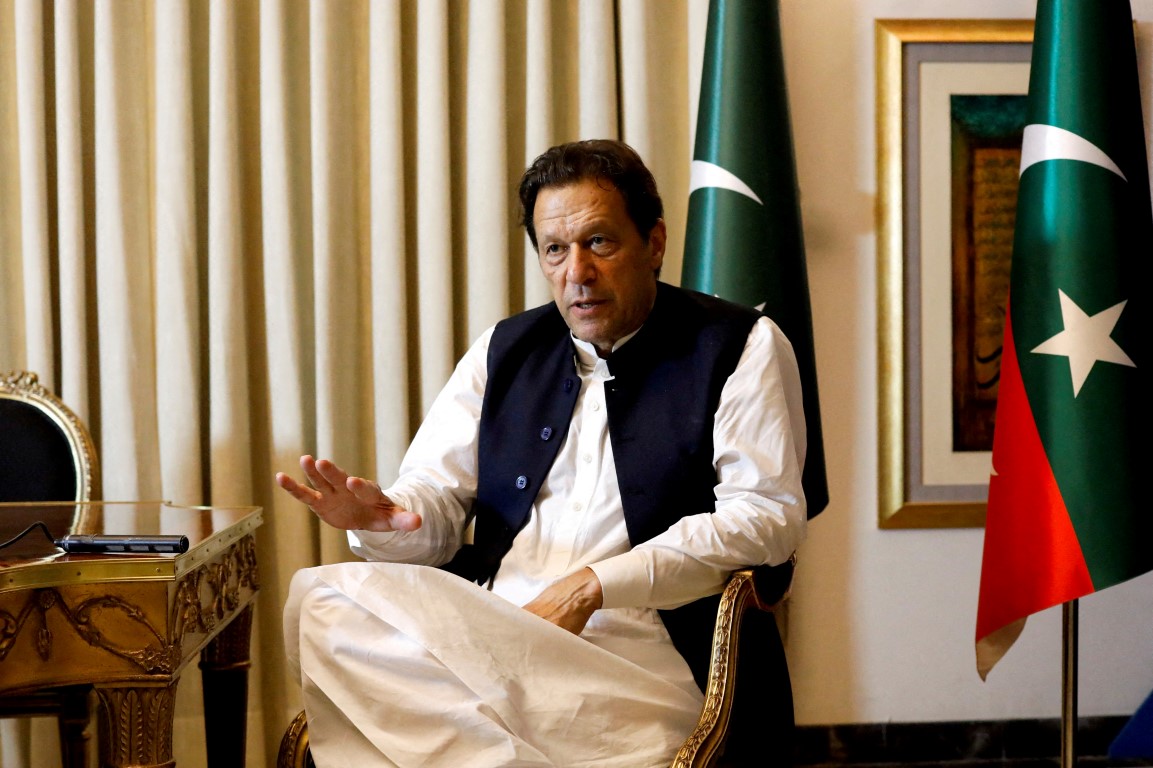 Imran Khan speaks with Reuters during an interview in Lahore in March. Photo: Reuters
