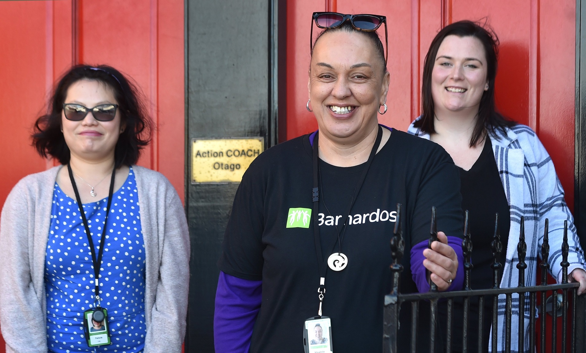 Barnardos staff (from left) Felicia Gwynne, Virginia Bridgman and Abbie Muller outside the...