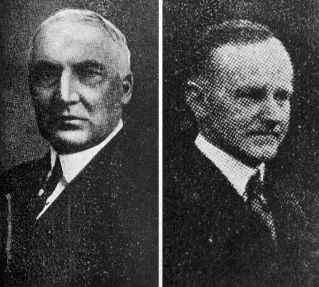 President Warren Harding of the US (left), and his Vice-president Calvin Coolidge. — Otago...