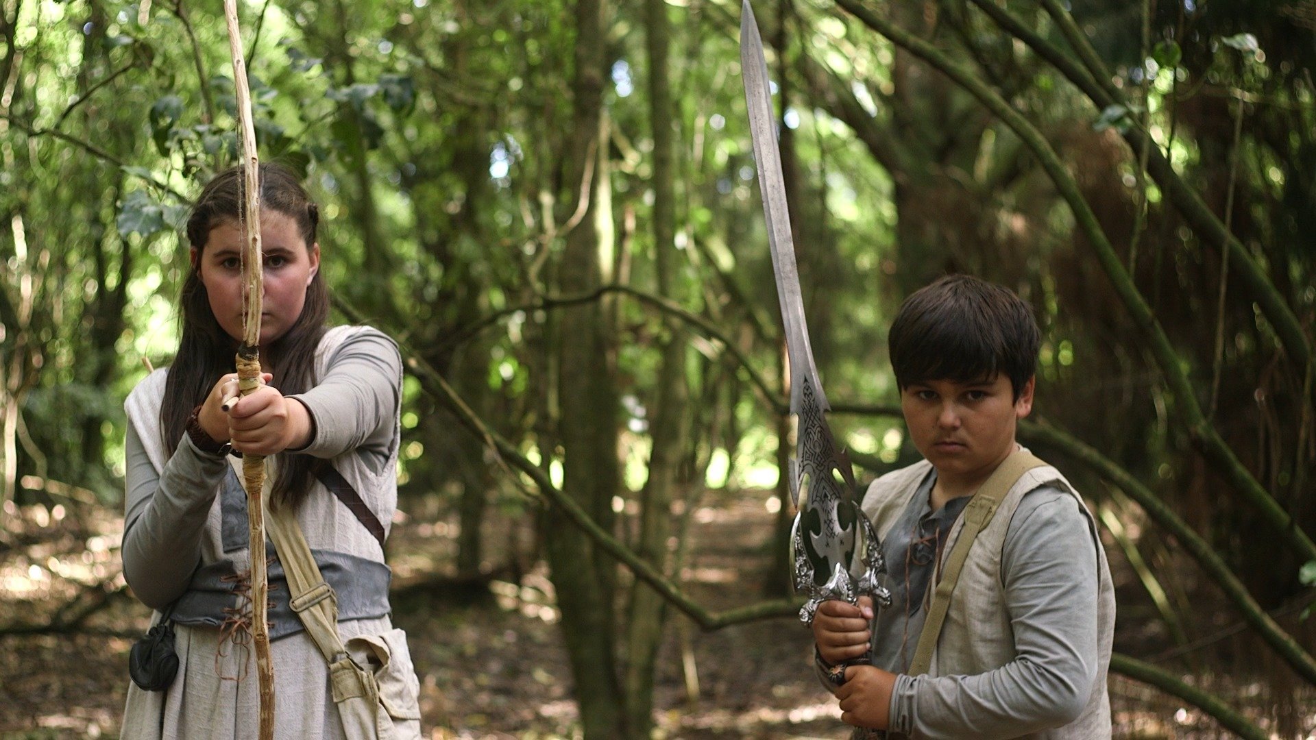 The Great Sword of Ithsgul lead characters Winton Primary School pupils Tessa Riley, 13, and...