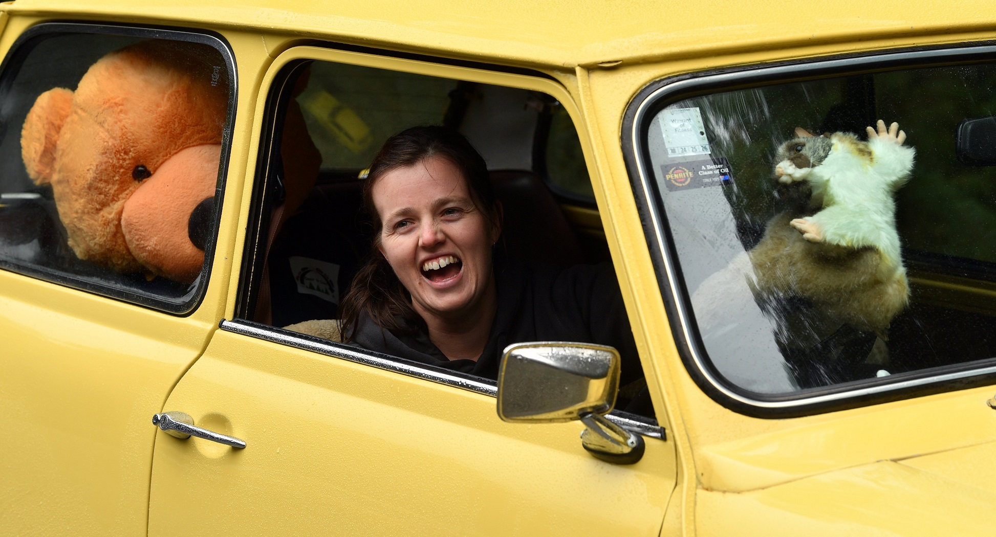 Irene Anderson in the Mini her father gave her when she was 12.