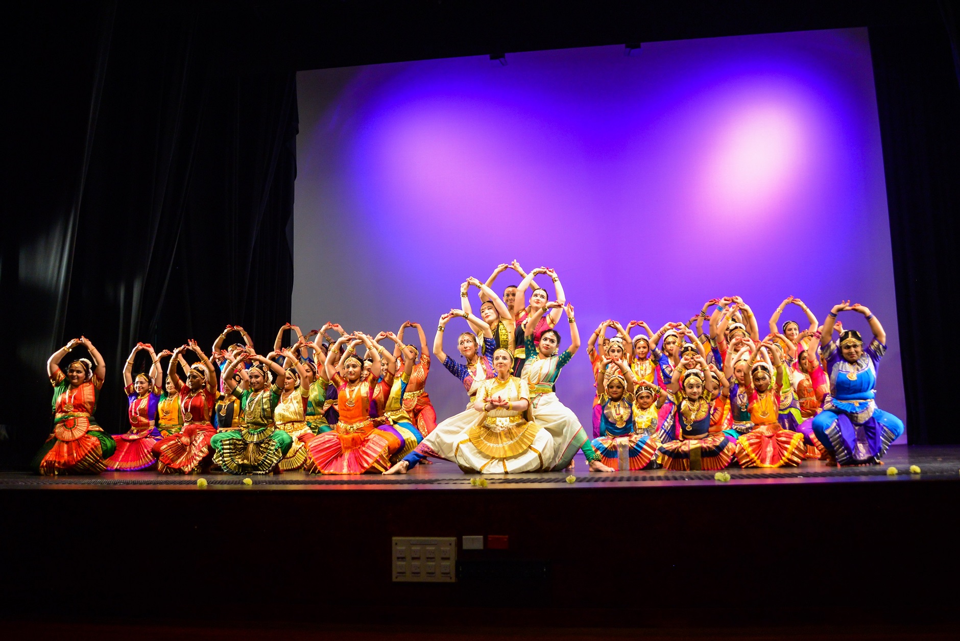 Dancers from Natyaloka perform Cinema-Natyam at Trinity Catholic College Auditorium during the...
