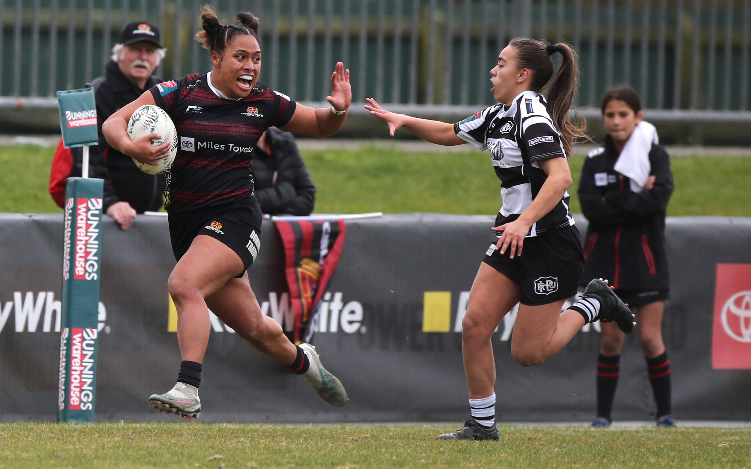 Martha Mataele of Canterbury during the Farah Palmer Cup rugby match semi-final against Hawke's...