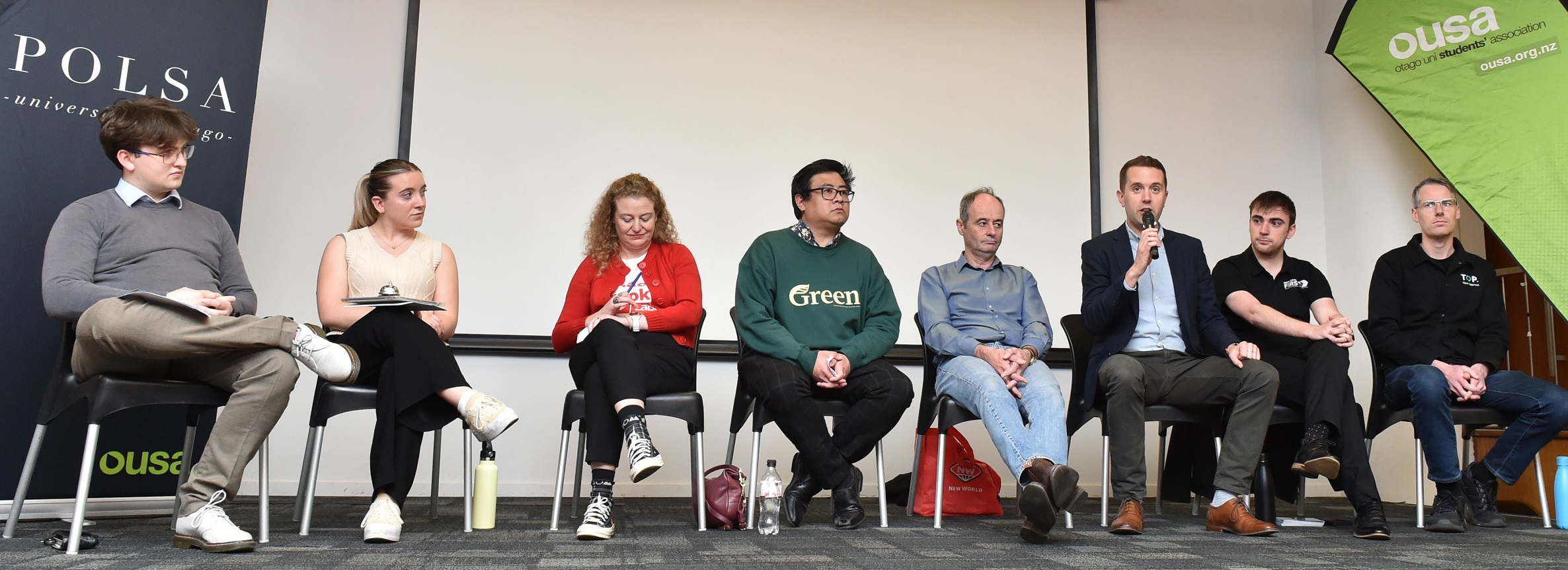 Dunedin candidates take part in a debate at the University of Otago yesterday, without National...