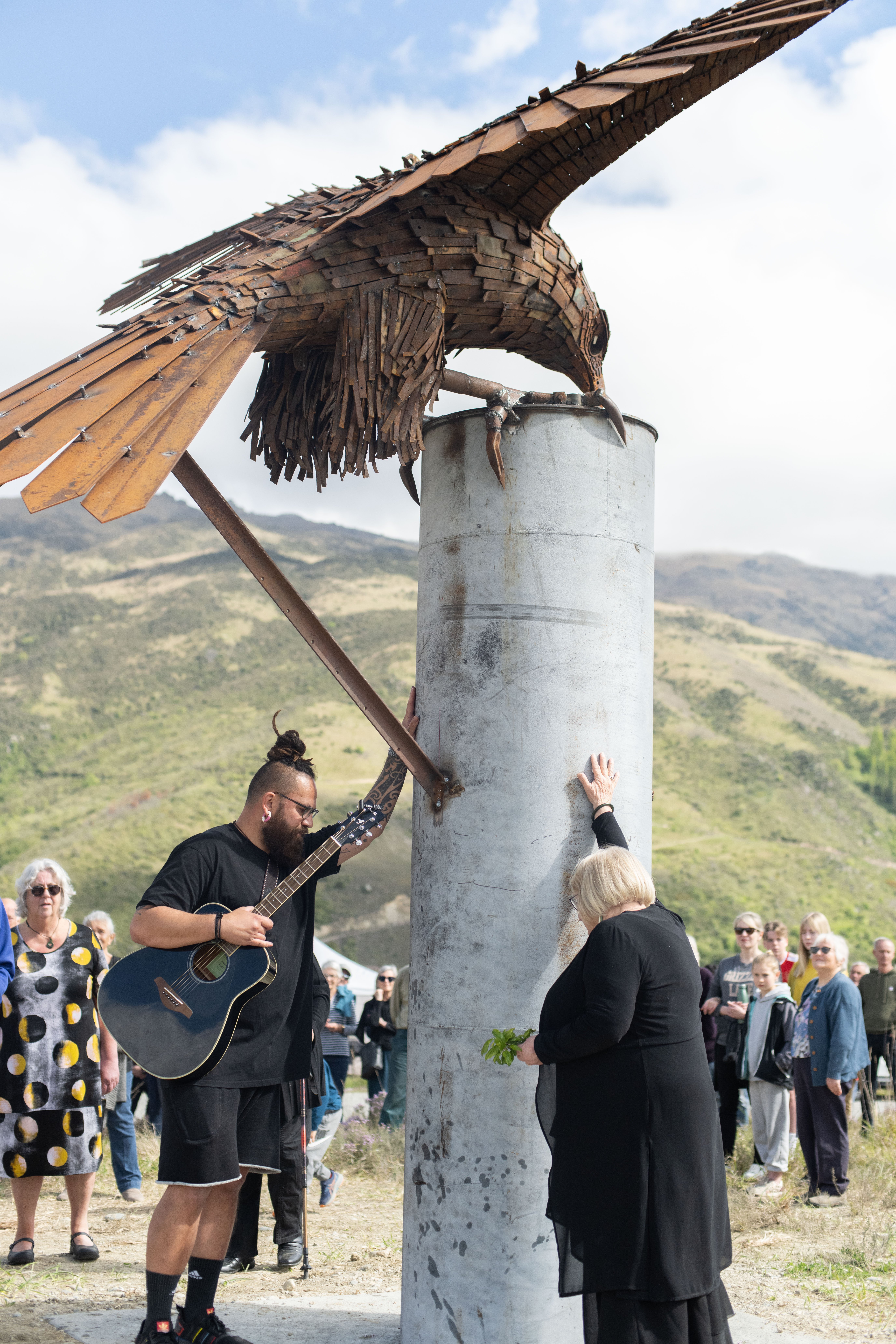 Mana whenua representative Tim Riwhi and Ngāi Tahu representative Francie Diver bless the new...