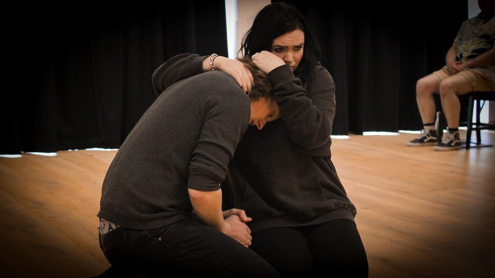 Lexie Tomlinson (Wendla) and Will Larkins (Melchior) rehearse their roles in Spring Awakening ...