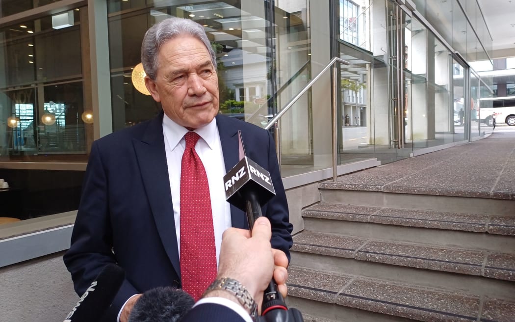 Winston Peters speaks to media in Wellington today. Photo: RNZ Winston Peters speaks to media in Wellington today. Photo: RNZ