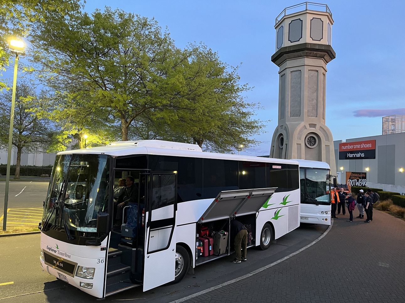 Buses replacing the Coastal Pacific were waiting outside Christchurch Railway Station at dawn....