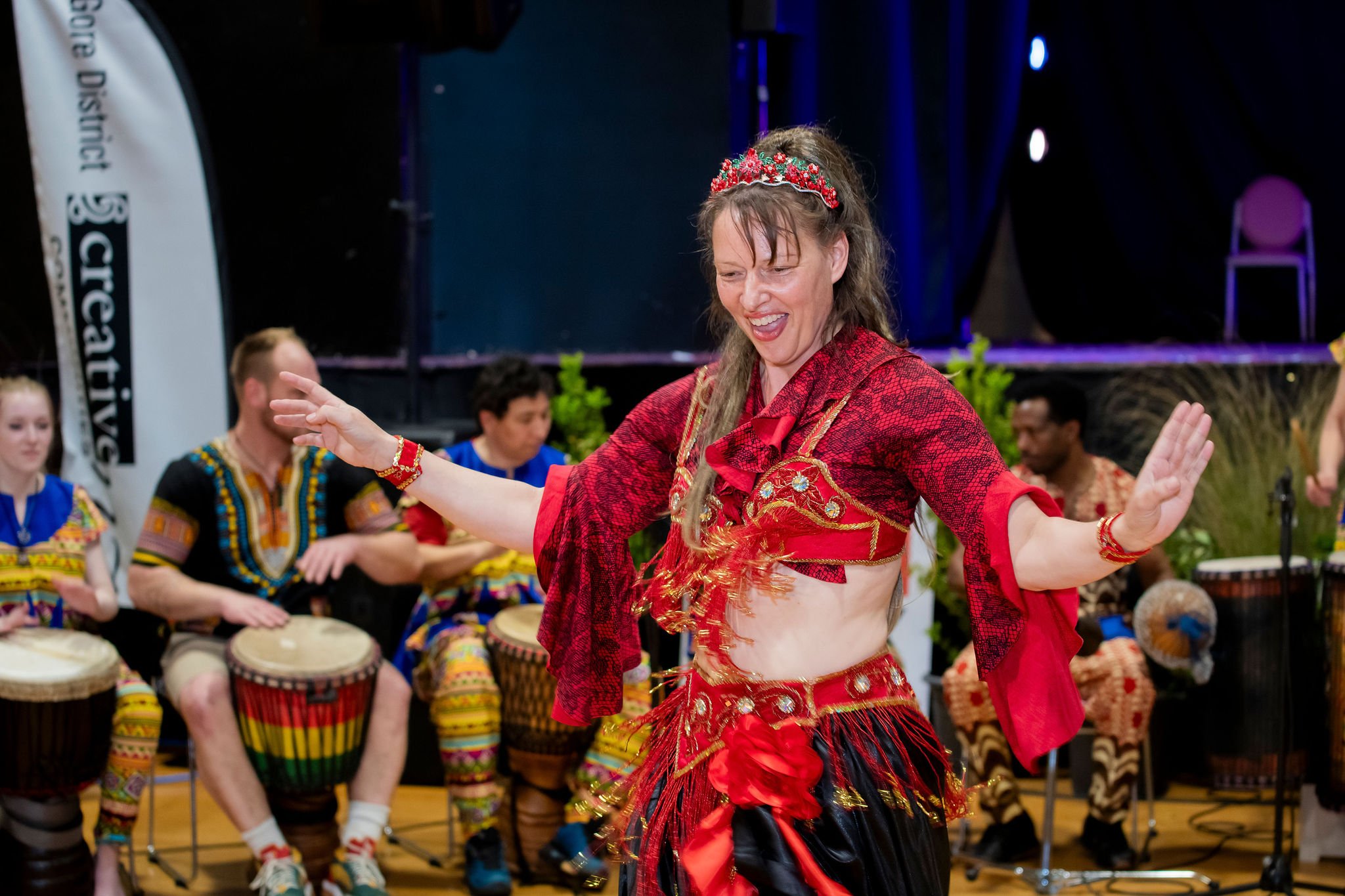 Elaine Booker, of Mataura, performs a belly dance at the Hokonui Culture Feast last month. Ms...