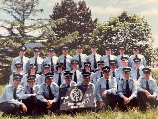 Malcolm Inglis (fifth from left) at his graduation with Wing 69 in December 1977. PHOTO: SUPPLIED