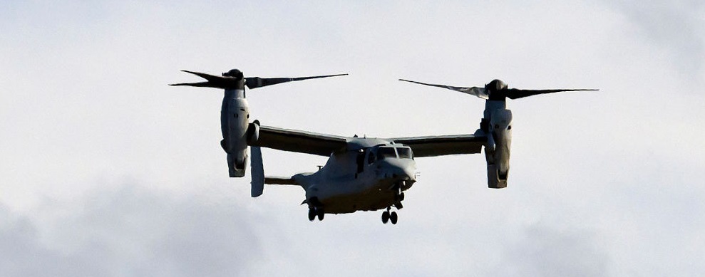 The tilt-rotor plane can fly both like a helicopter and fixed-wing aircraft. Photo: Getty Images