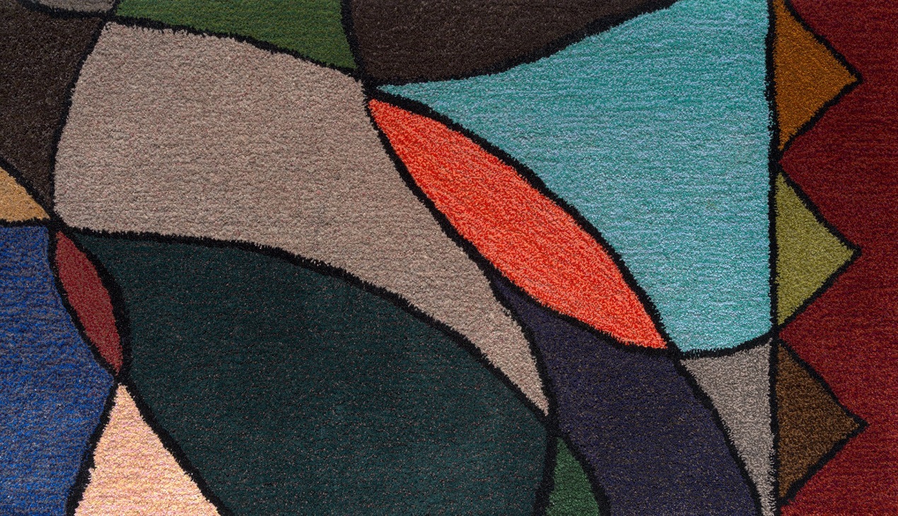 Entangled and turning, we are river (2023, detail). Wool, hessian. Image: supplied
