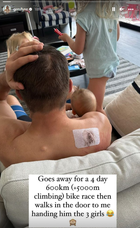 Richie McCaw was straight back into parenting duties despite his injuries. Photo / Instagram, ...