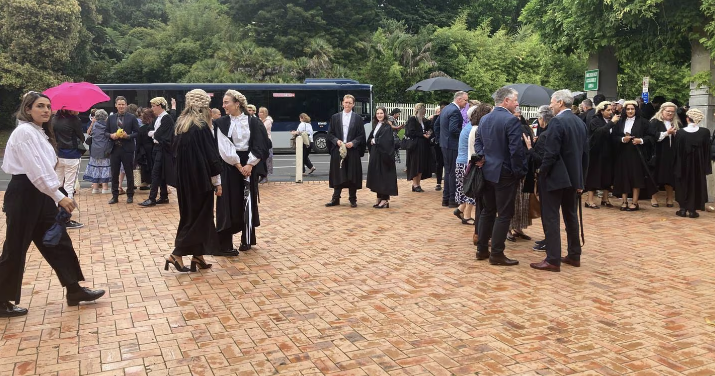 Staff and the public were ushered out of the Auckland High Court where students were being...