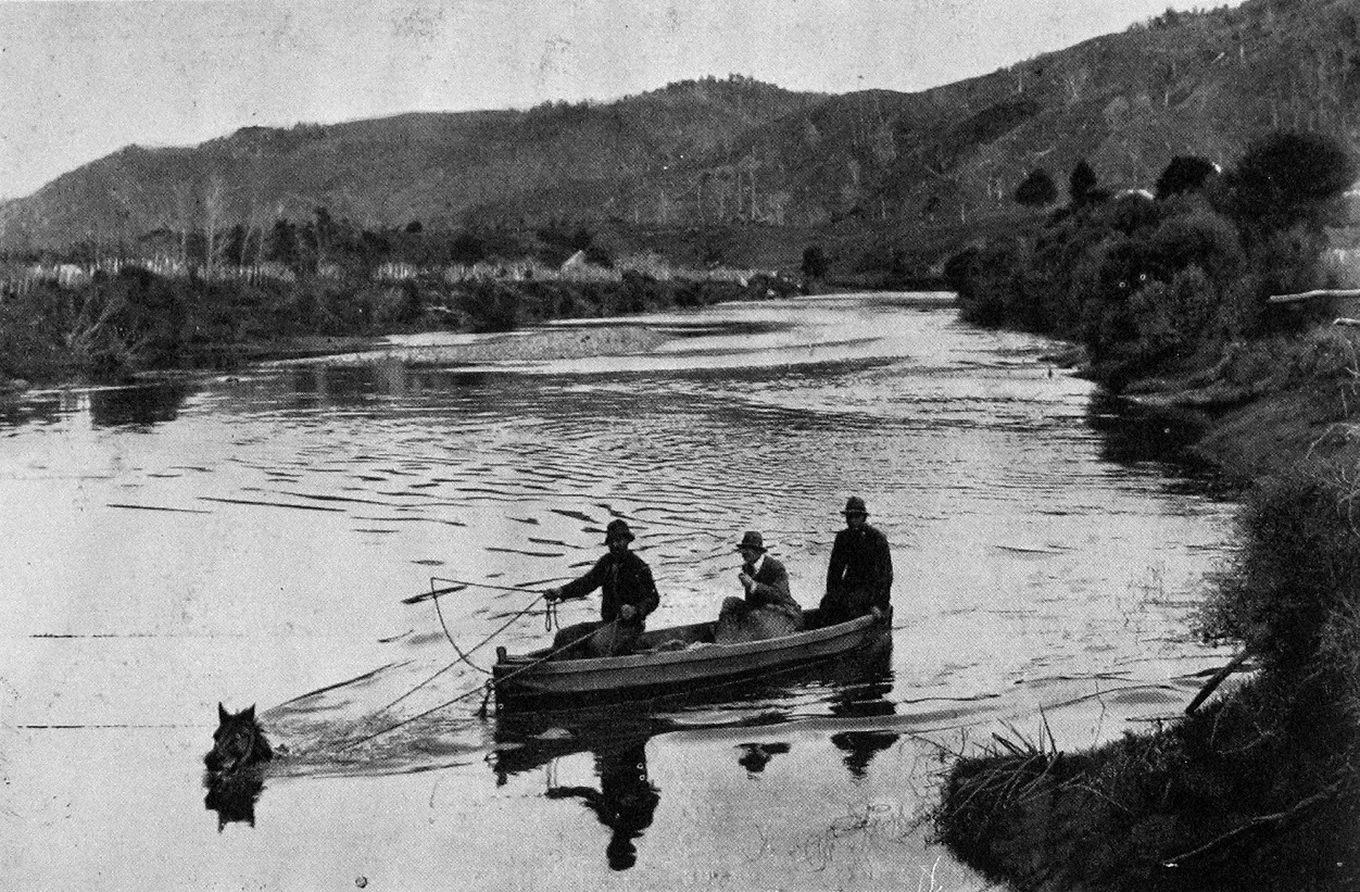 Māori crossing the head of Hokianga Harbour, Auckland. Otago Witness, 24.12.1923 