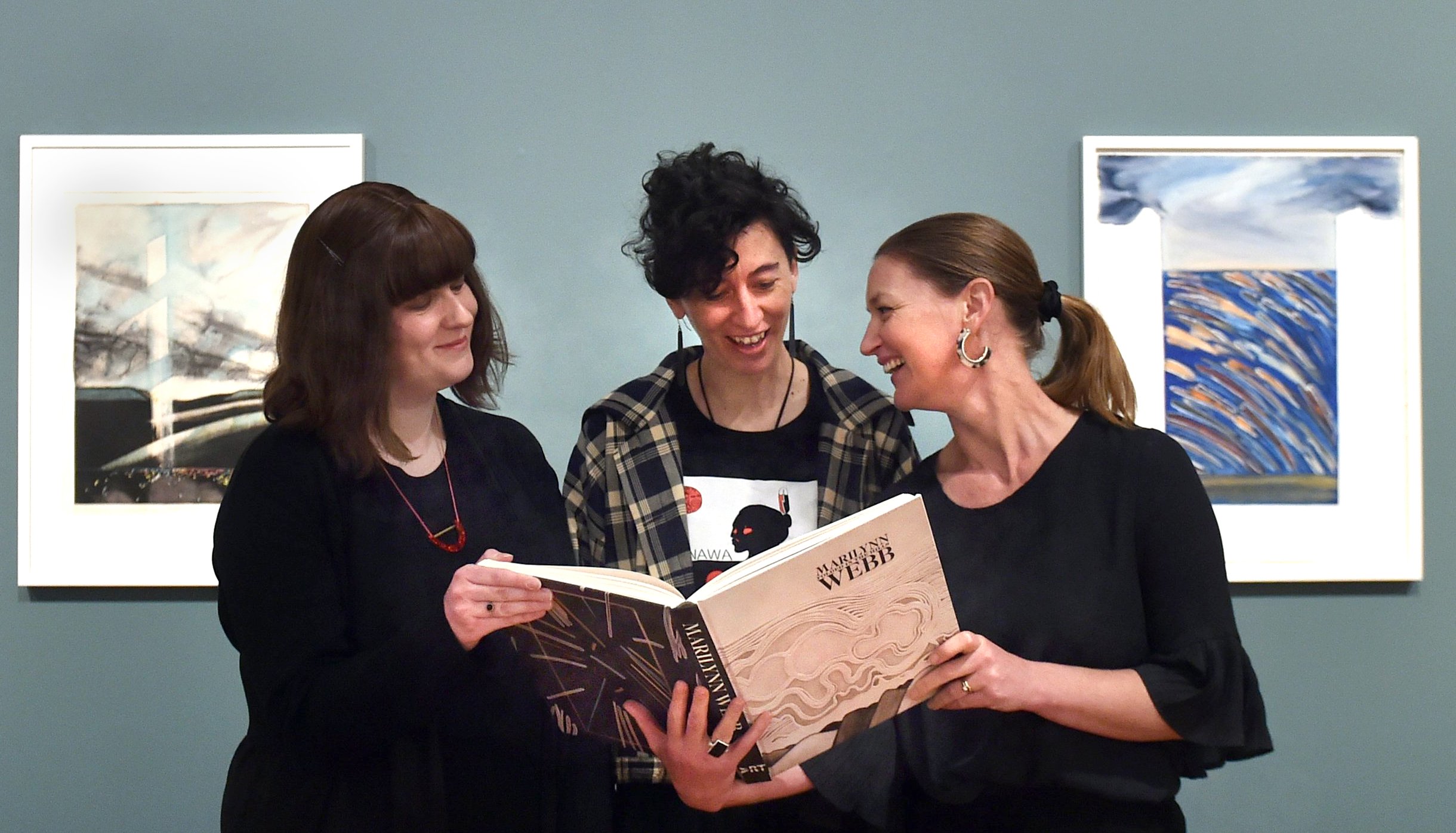 "Folded in the Hills" curators (from left) Lauren Gutsell, Bridget Reweti and Lucy Hammonds take...