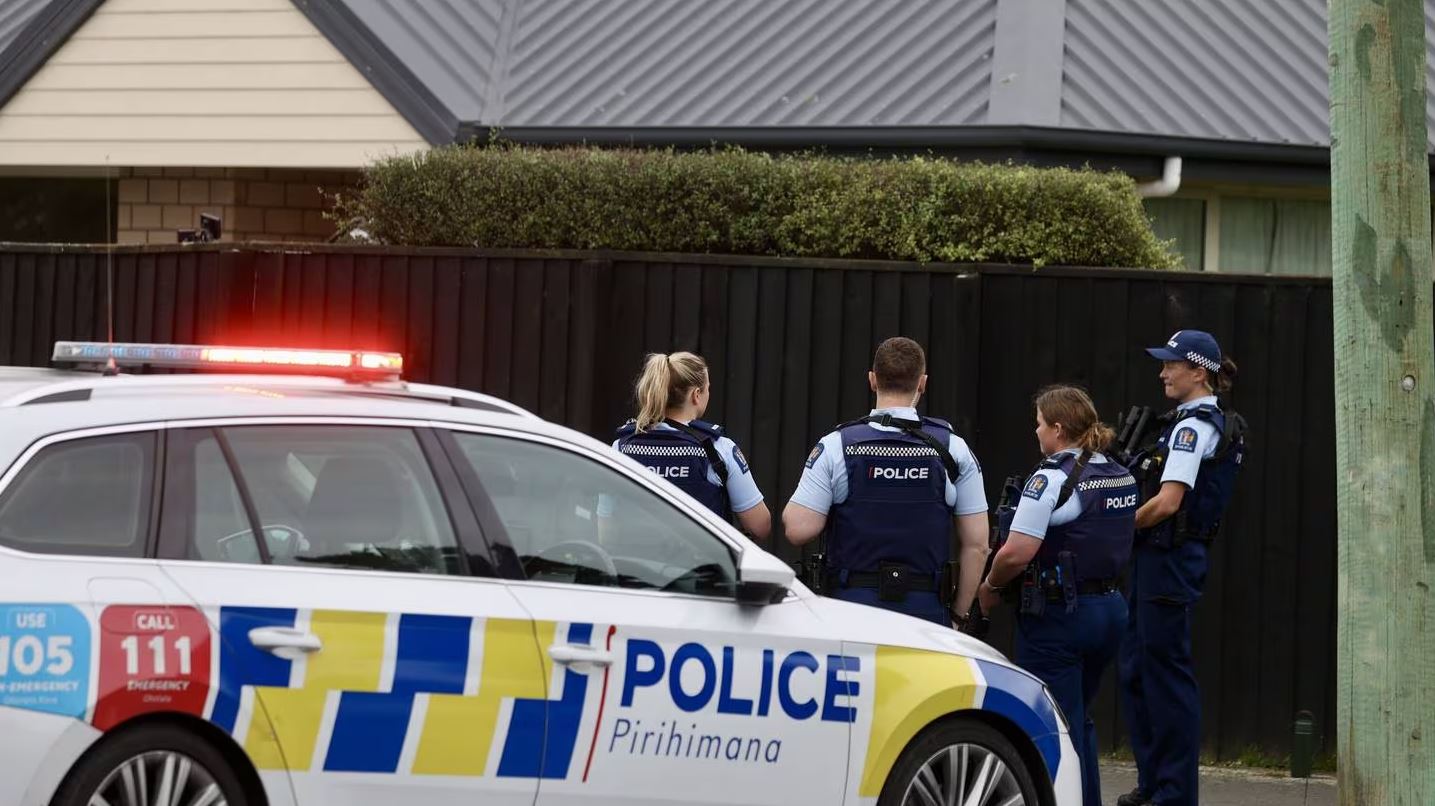 A police spokesperson said they are "encouraging a person to come out" of the residential address...