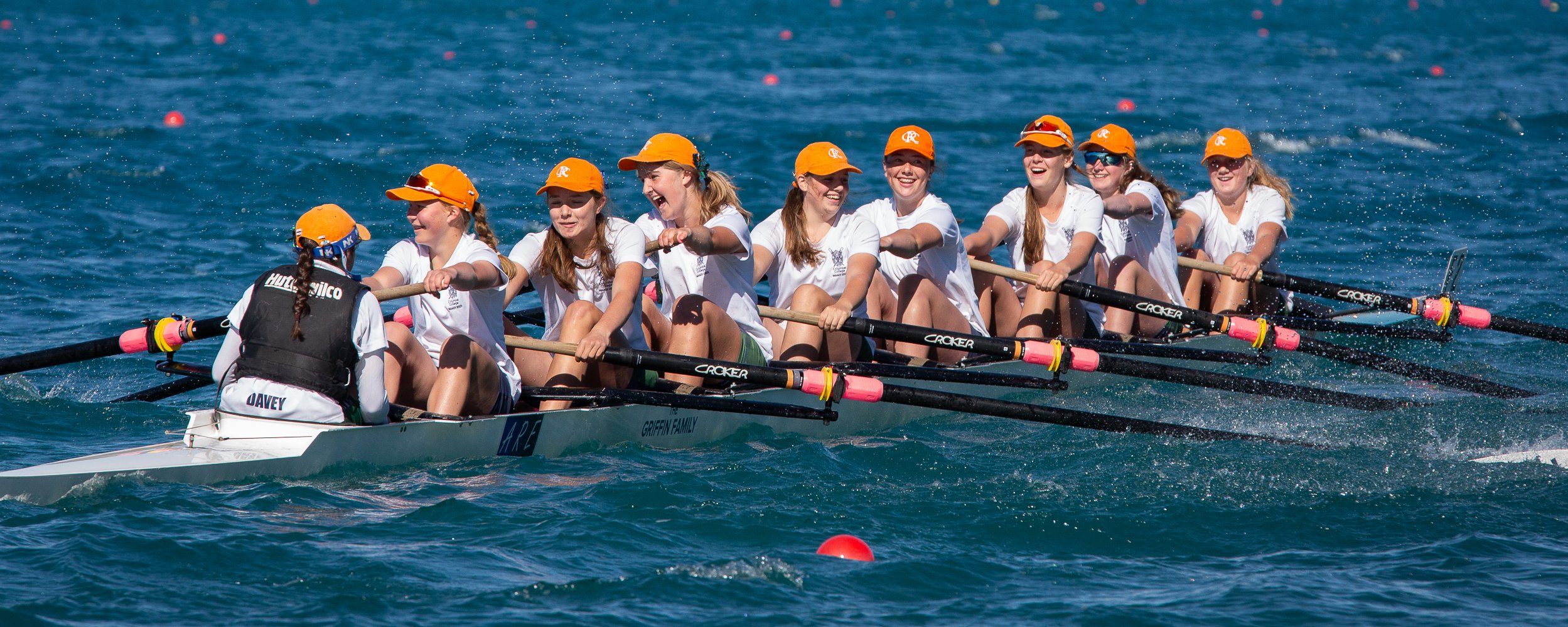 Columba College rowers battle through windy conditions at the Otago championships at Lake...