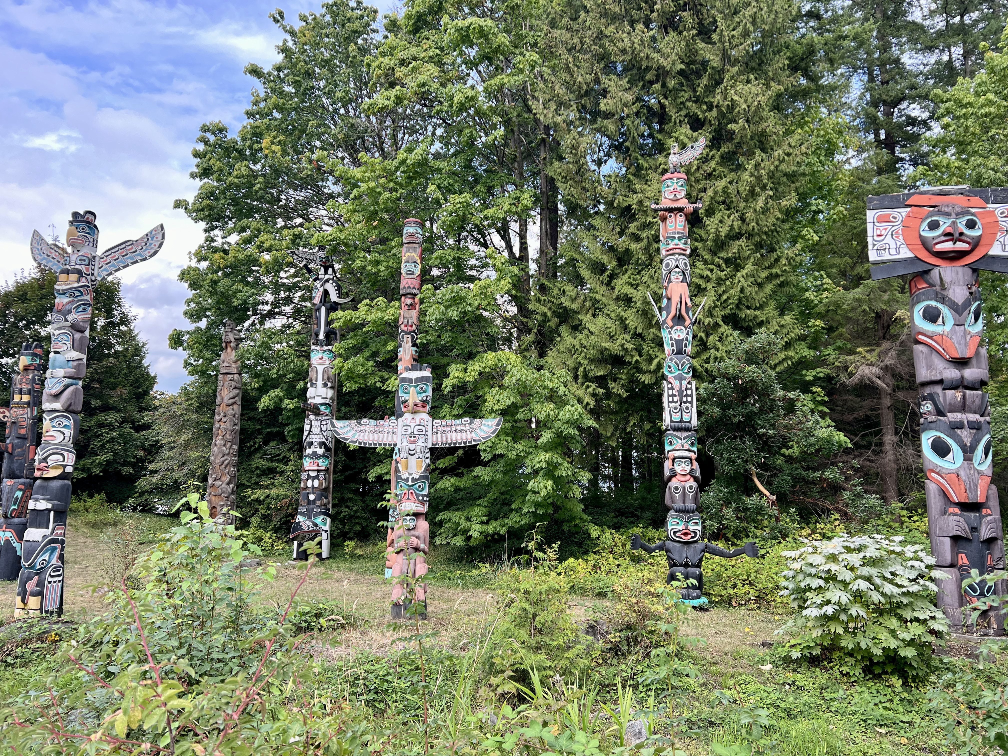 Totem poles at Stanley Park, Vancouver.