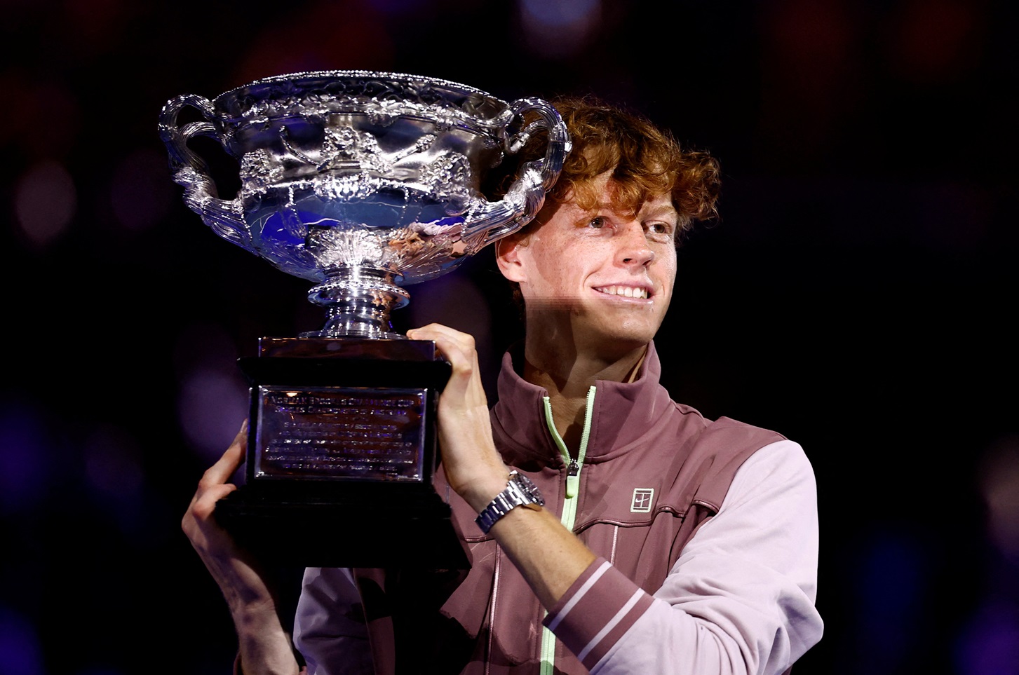 Jannik Sinner celebrates with the trophy after his victory in the Australian Open final. Photo:...