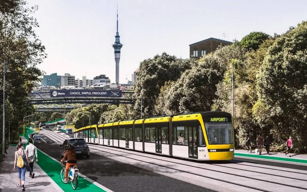 Artist impression of Auckland's light rail (file image). Photo: Supplied