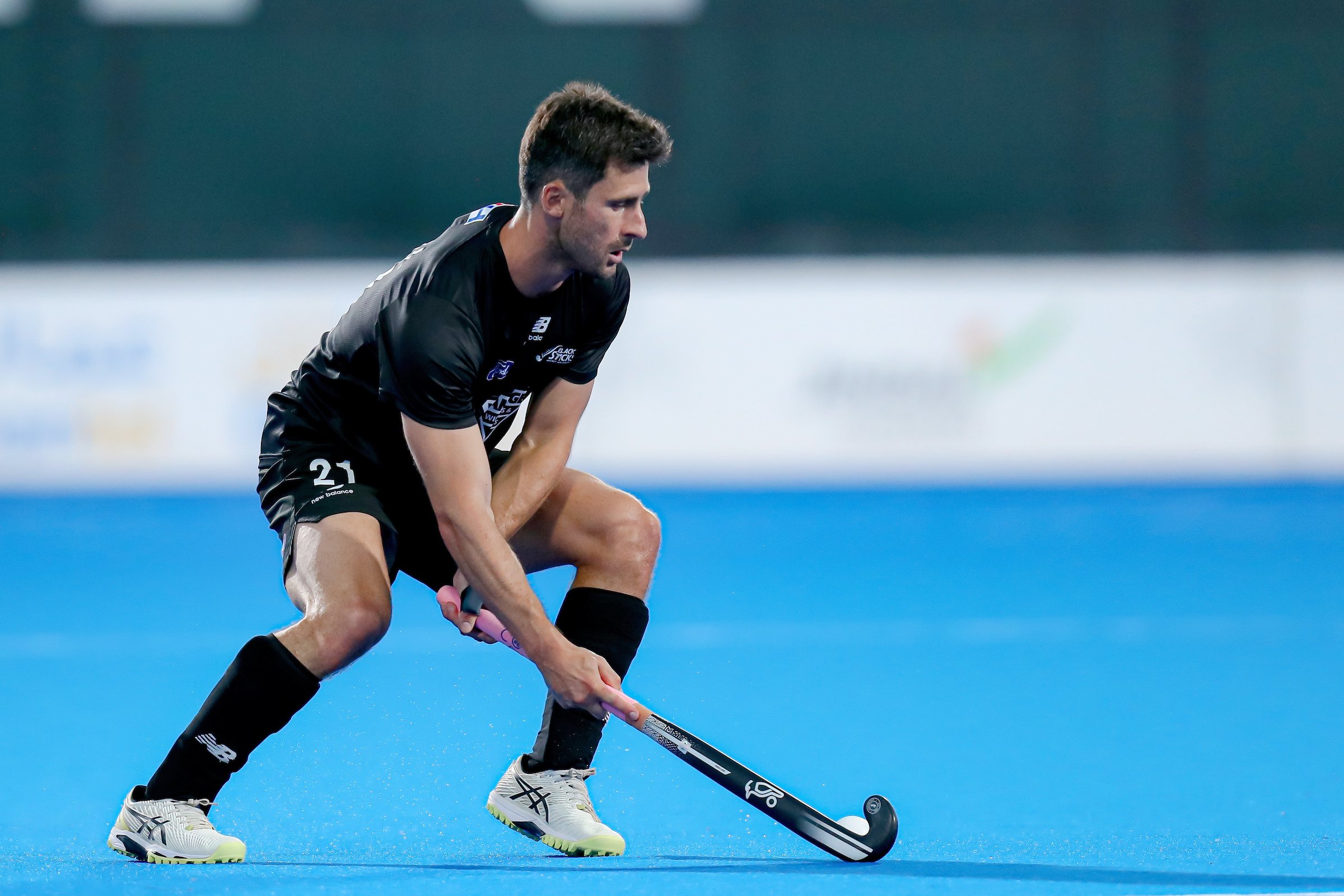Otago hockey player Kane Russell in action during his 200th game for the Black Sticks in Oman....
